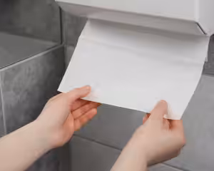Paper hand towels for commercial bathrooms